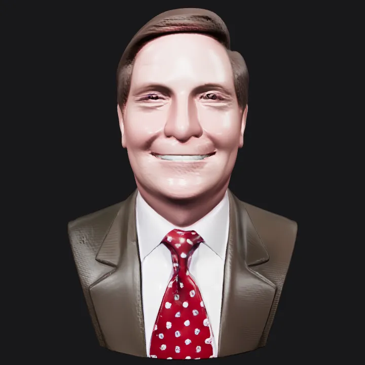 Man wearing a suit and tie. smooth edges, simple geometry, character, symmetric geometry.