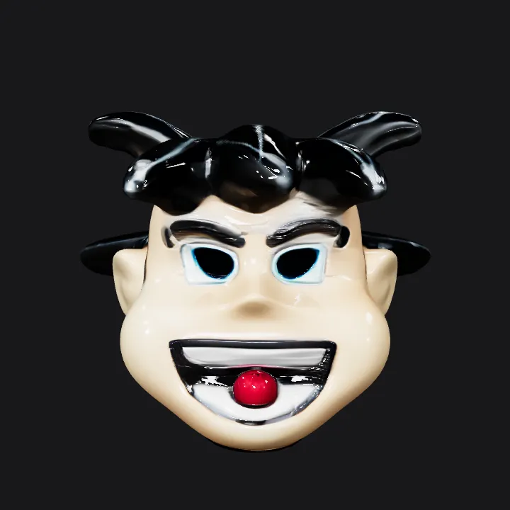 cartoon head with spiky hair. smooth edges, complex geometry, character.