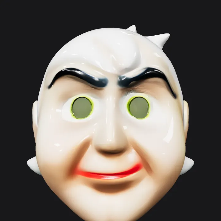 Anime character figure with spiky hair. smooth edges, complex geometry, character, symmetric geometry.