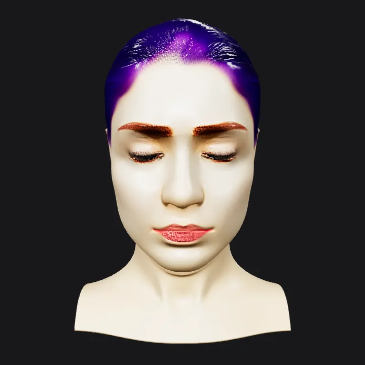 person upper body with short hair. smooth edges, simple geometry, character, symmetric geometry.