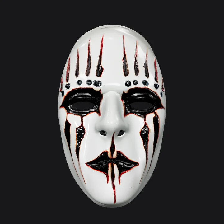 Decorative horror-themed human face mask. sharp edges, smooth edges, simple geometry.