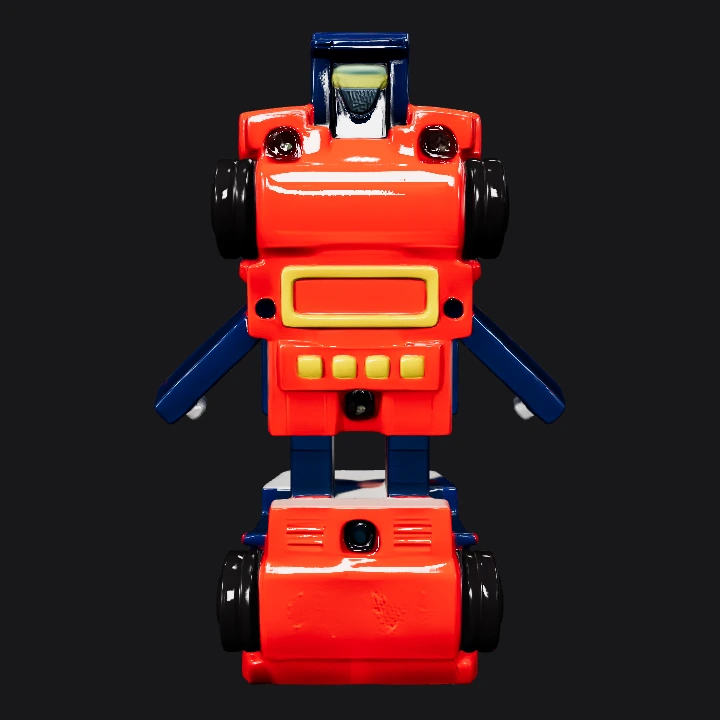 Toy truck in upright position. sharp edges, smooth edges, simple geometry, game-ready, symmetric geometry.