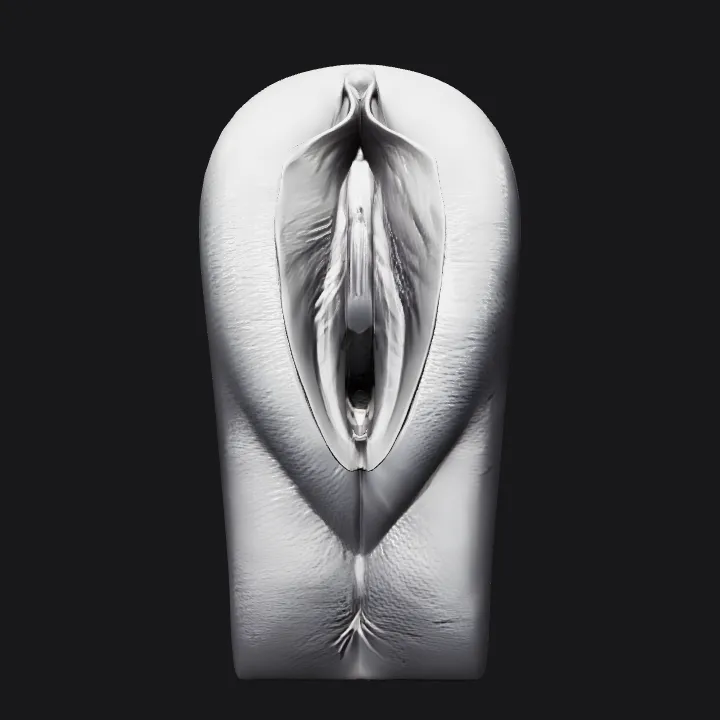 Stylized anatomical body sculpture. smooth edges, complex geometry, symmetric geometry.