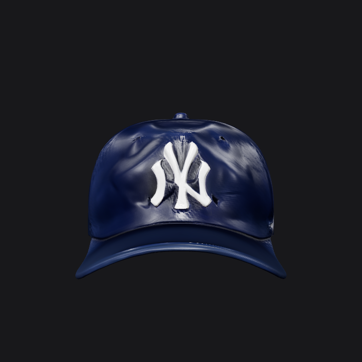 New York Yankees baseball cap. smooth edges, simple geometry, game-ready, symmetric geometry.