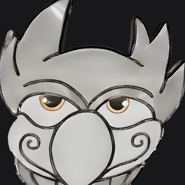 Cartoon animal wearing a mask and gear. smooth edges, simple geometry, character.