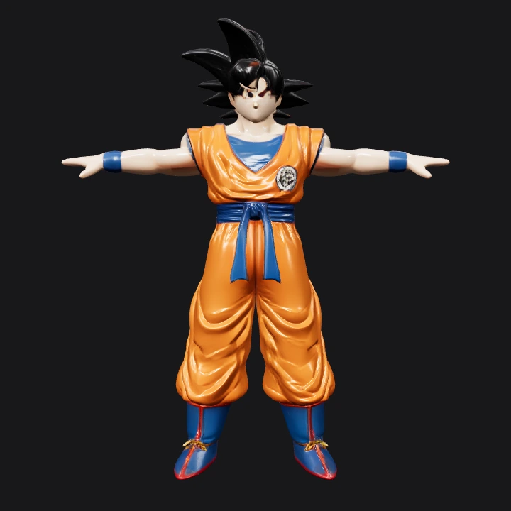 Anime warrior in orange martial arts uniform. sharp edges, complex geometry, character, symmetric geometry.