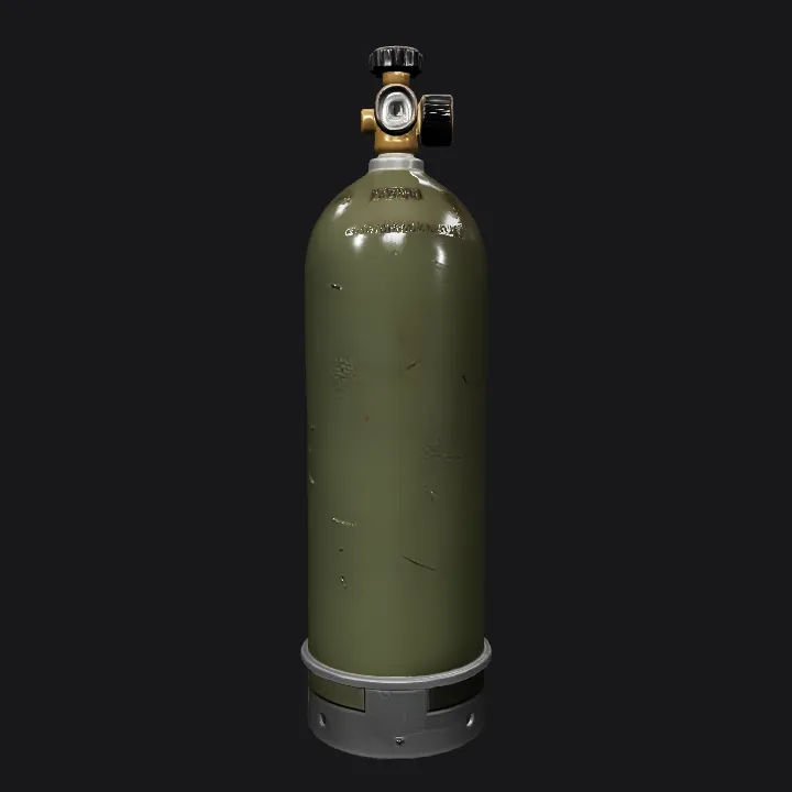 industrial gas cylinder with valve. smooth edges, simple geometry, symmetric geometry.