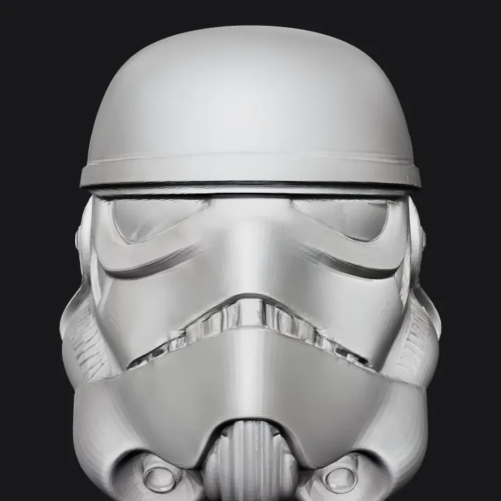 Sci-fi helmet, inspired by Star Wars Stormtrooper. smooth edges, simple geometry, game-ready, symmetric geometry.