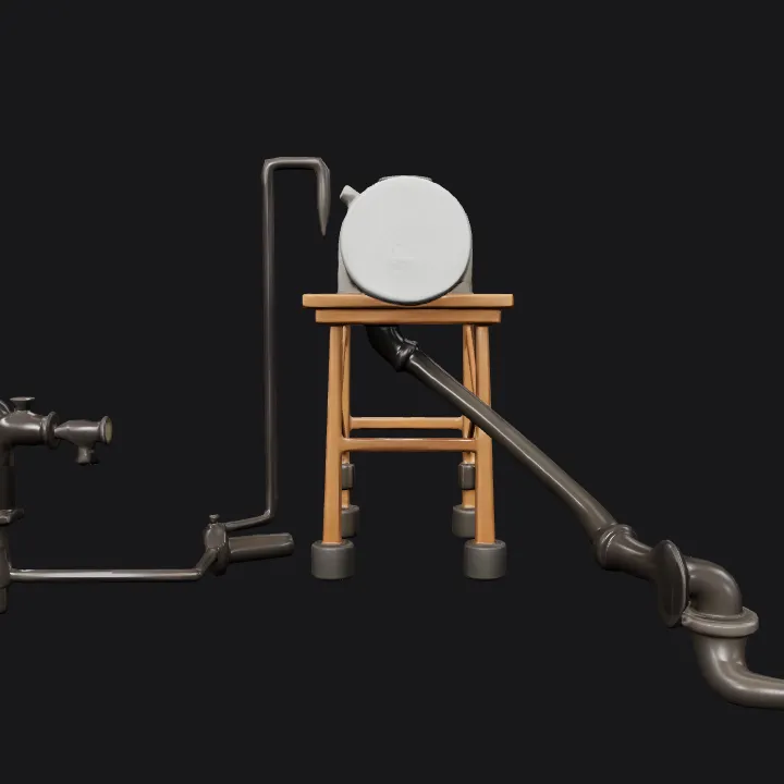 Water filtration and storage tank system. simple geometry, smooth edges.