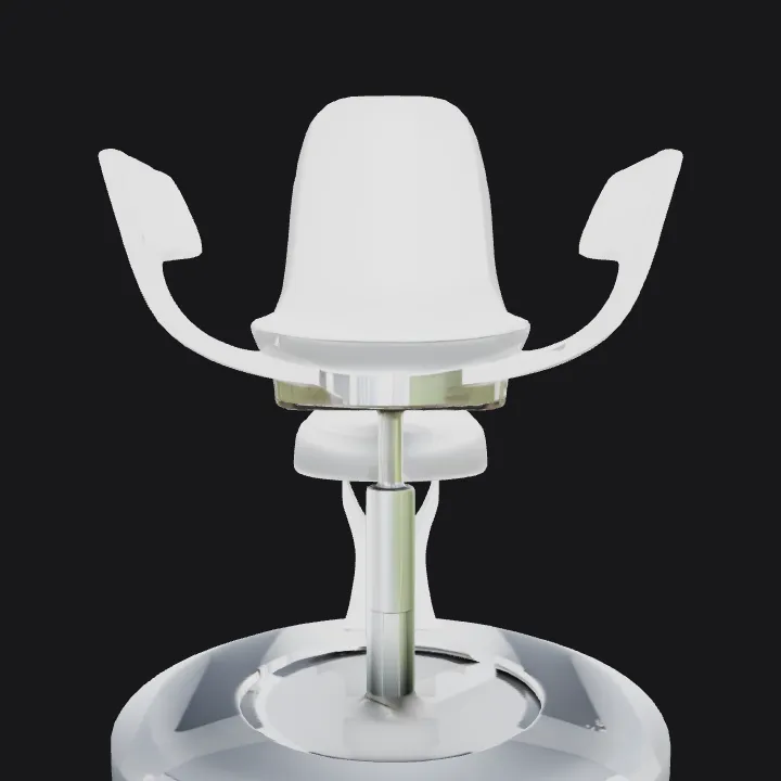 modern swivel chair with armrest. smooth edges, complex geometry, symmetric geometry.