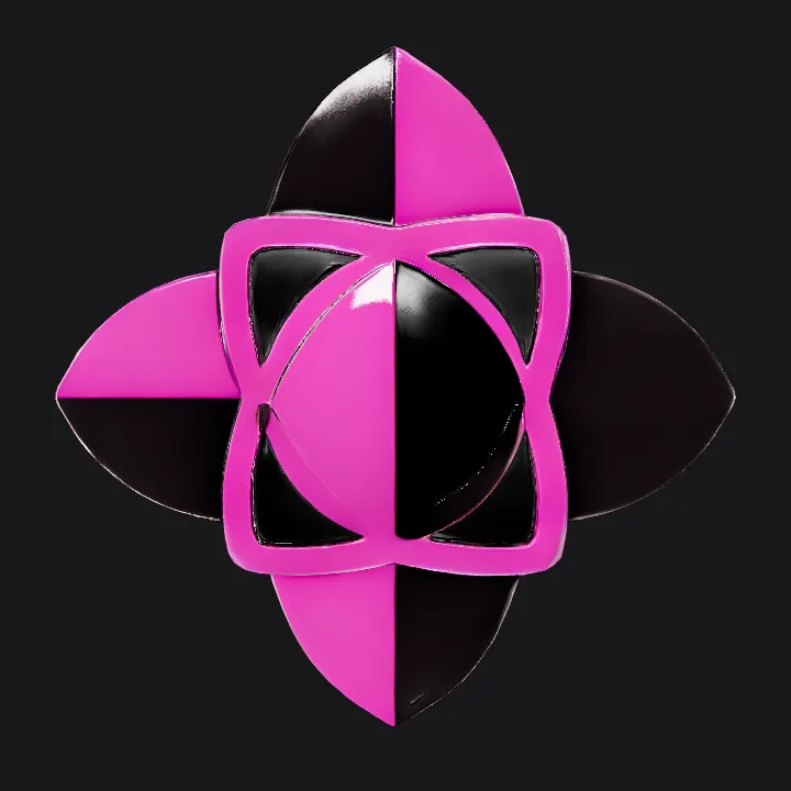 Geometric flower-like abstract symbol. sharp edges, simple geometry, symmetric geometry.