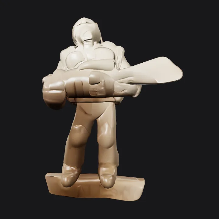 Clay model of astronaut with backpack. smooth edges, simple geometry, character.