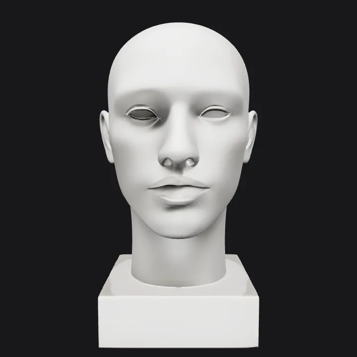 Human head viewed from the back. smooth edges, complex geometry, character, symmetric geometry.