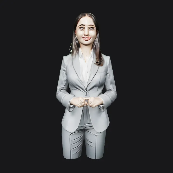 woman in formal business attire. smooth edges, complex geometry, character.