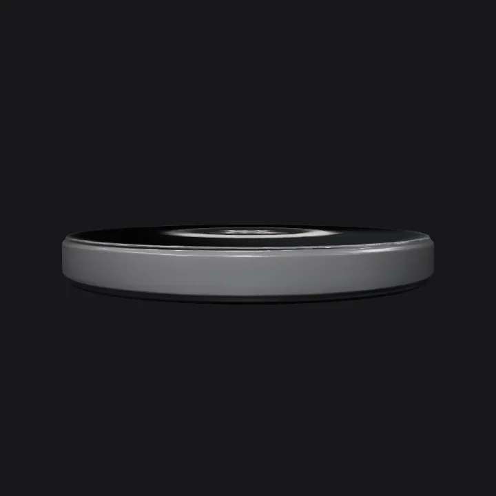 Wireless charging pad with charging indicator. smooth edges, simple geometry, symmetric geometry.