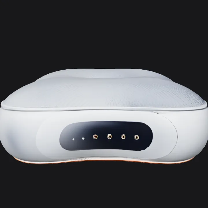 Smart ergonomic pillow with control panel. smooth edges, simple geometry, symmetric geometry.