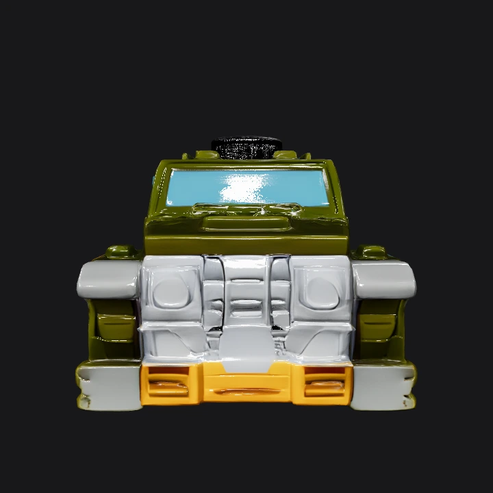 Green toy SUV vehicle with blue windows. sharp edges, simple geometry, game-ready, symmetric geometry.