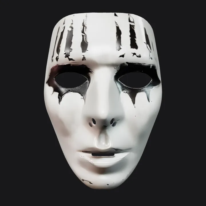 Person standing upright with arms beside body. smooth edges, complex geometry, character, symmetric geometry.