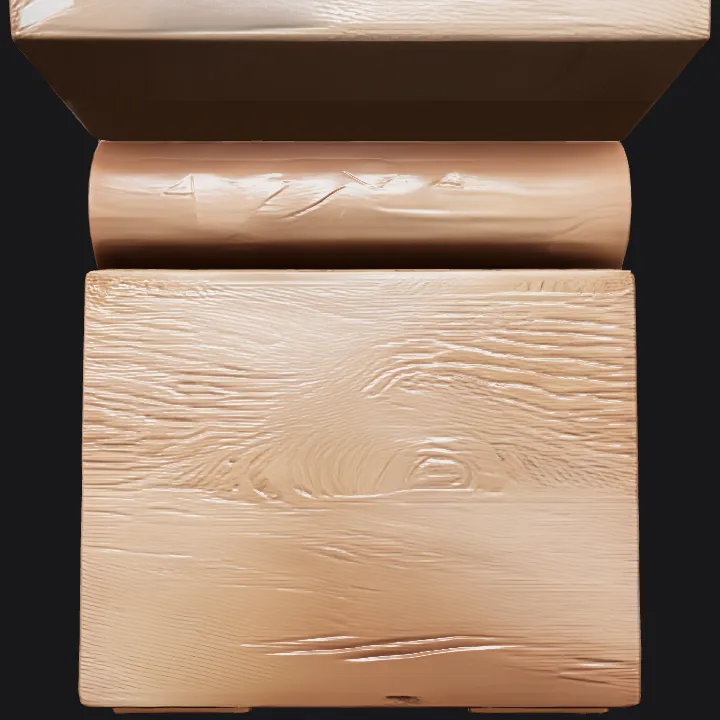 modern wooden stool with geometric design. sharp edges, simple geometry, symmetric geometry.