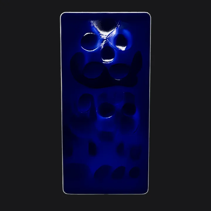 black smartphone with multiple rear cameras. smooth edges, simple geometry, game-ready, symmetric geometry.