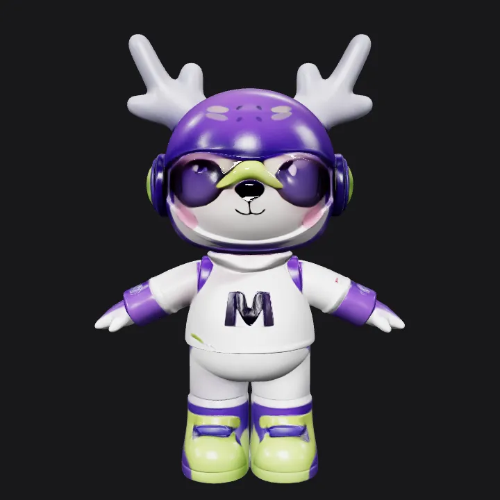 cartoon astronaut toy figure. smooth edges, simple geometry, character, symmetric geometry.