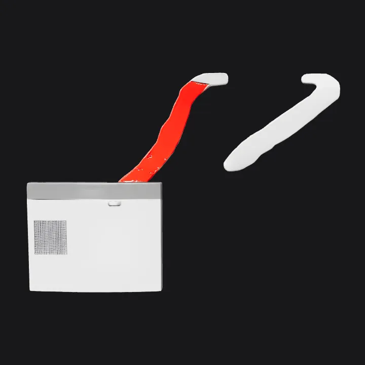 blank ID badge with lanyard. simple geometry, smooth edges, symmetric geometry.