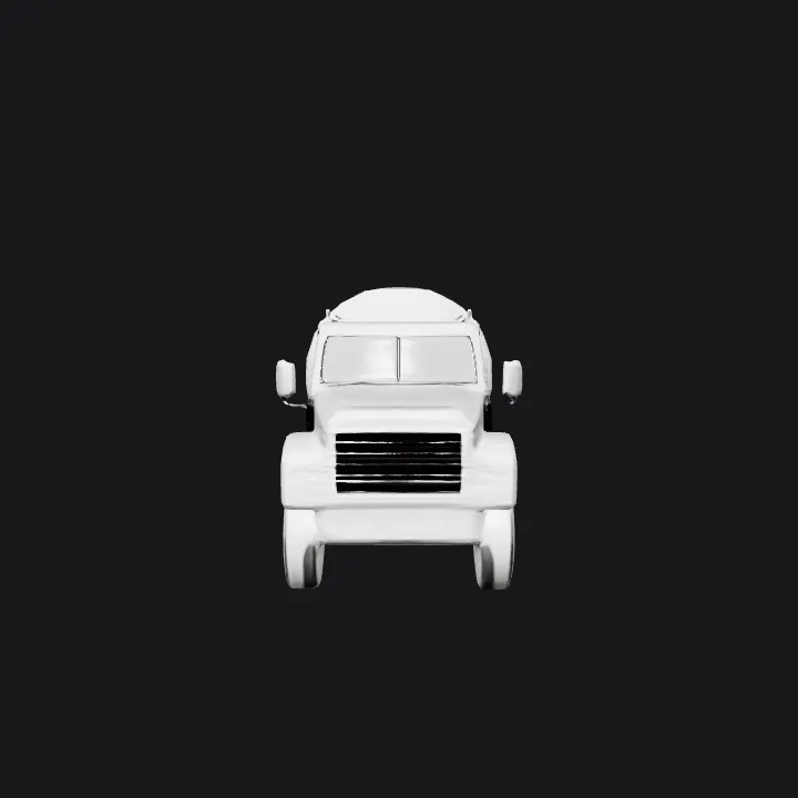 large fuel tanker truck side view. simple geometry, smooth edges, symmetric geometry.