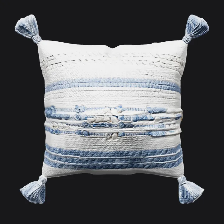 Decorative pillow with tassels. smooth edges, simple geometry, symmetric geometry.