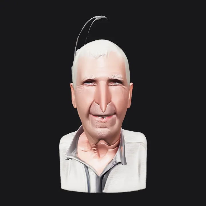 elderly man in a casual shirt. complex geometry, smooth edges, character.