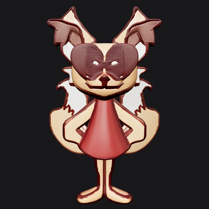 cartoon squirrel character with wings. simple geometry, sharp edges, game-ready, character, symmetric geometry.