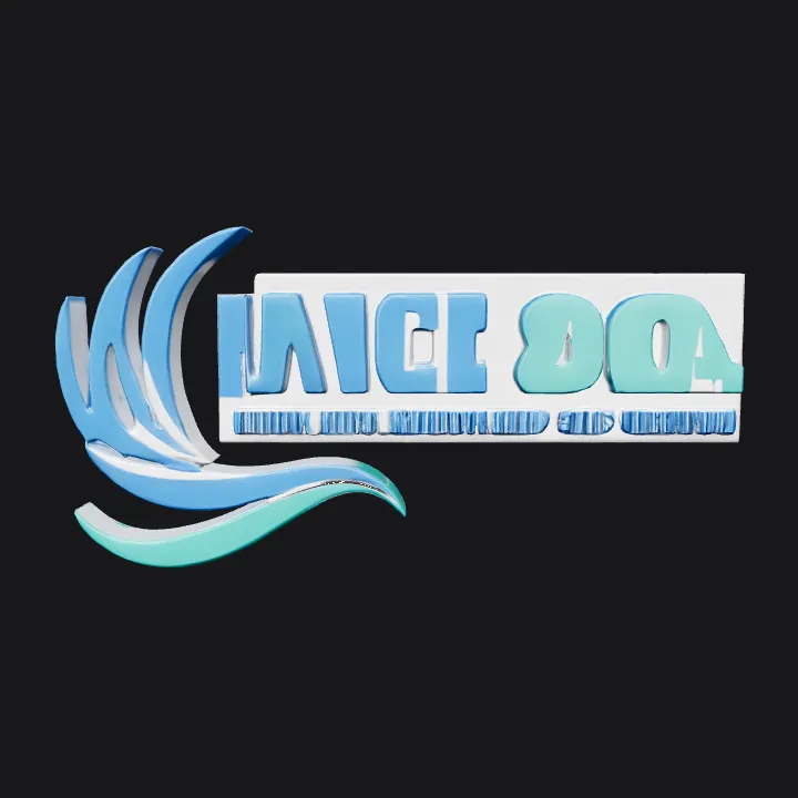 NWICE 2024 conference logo with water theme. smooth edges, simple geometry.