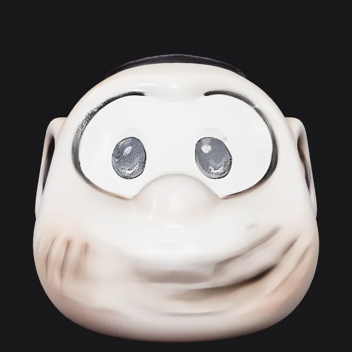 Bald human head figurine, rear view. smooth edges, simple geometry, character, symmetric geometry.