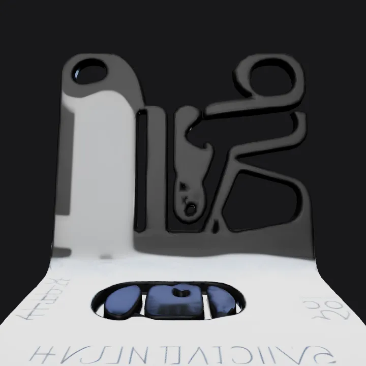 Arthrex logo with stylized scissors. sharp edges, simple geometry.