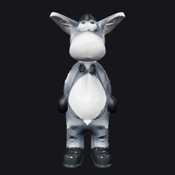 person in a donkey costume. smooth edges, complex geometry, character.