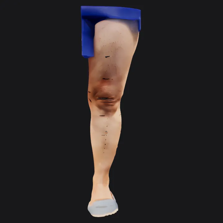 side view of a human leg. smooth edges, complex geometry, character.