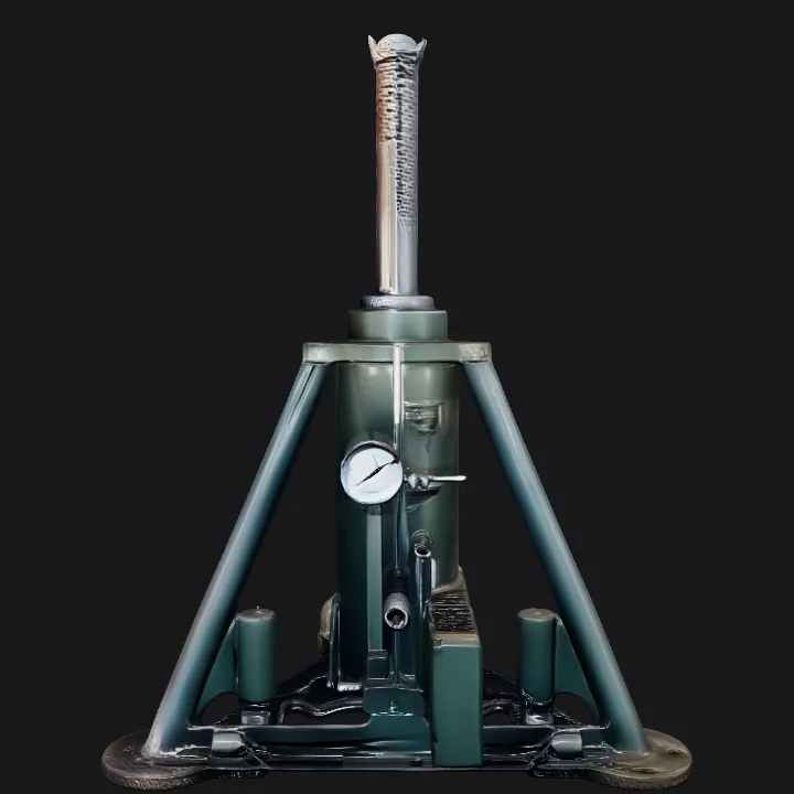 Hydraulic car jack for lifting vehicles. sharp edges, complex geometry, symmetric geometry.