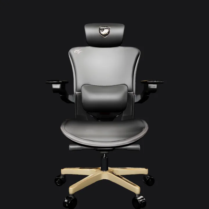 modern ergonomic gaming chair. smooth edges, complex geometry, game-ready, symmetric geometry.