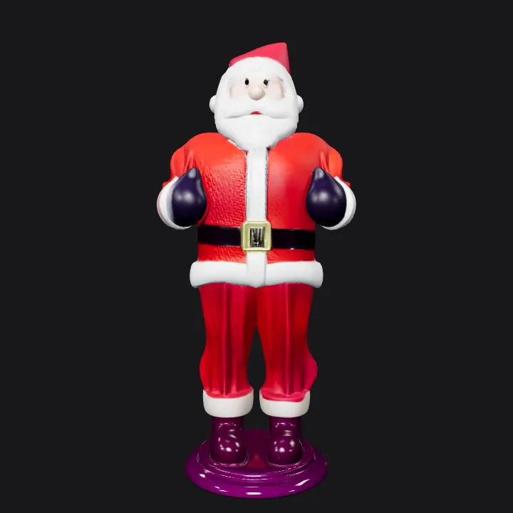 Santa Claus figurine in red suit. smooth edges, simple geometry, character, symmetric geometry.