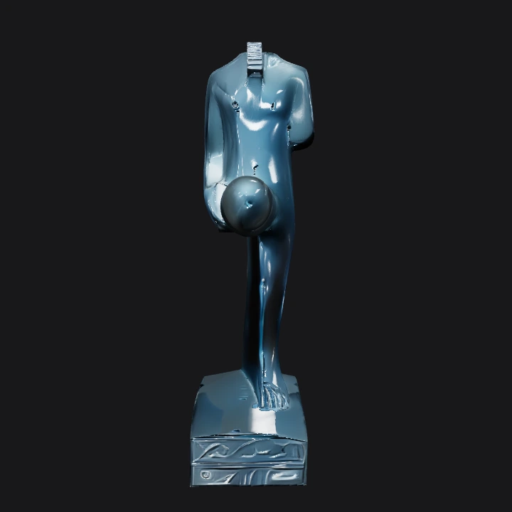 abstract sculpture of a reclining figure. sharp edges, complex geometry, character.