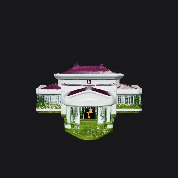 modern suburban house with red roof. complex geometry, sharp edges.