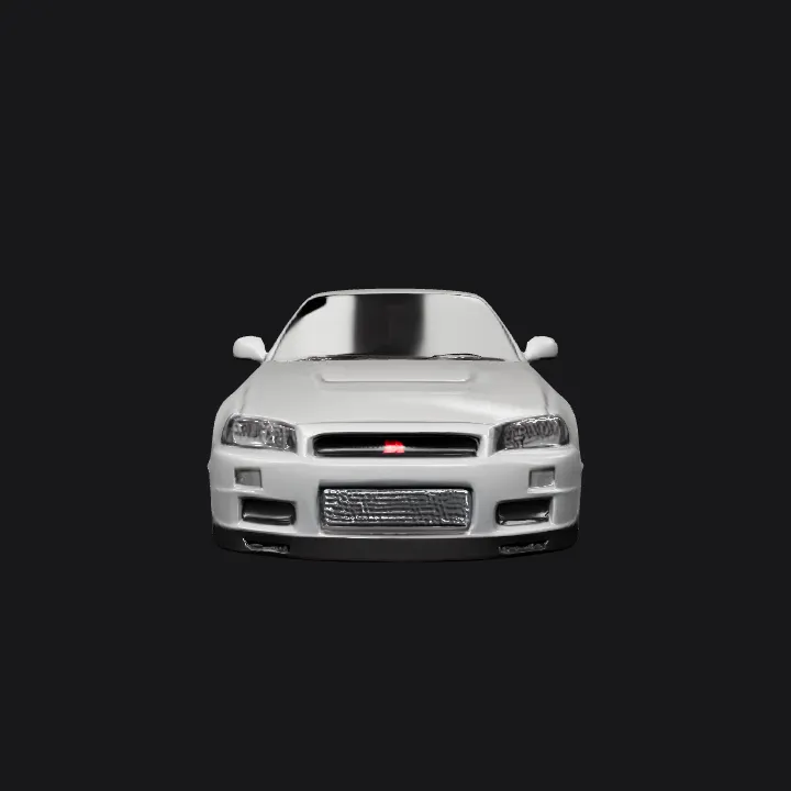 Nissan Skyline GT-R R34 sports car. sharp edges, complex geometry, game-ready, symmetric geometry.