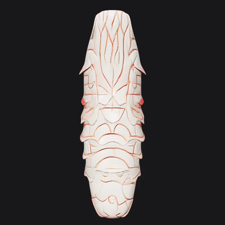 Dark brown seed or bean pod. smooth edges, simple geometry, symmetric geometry.