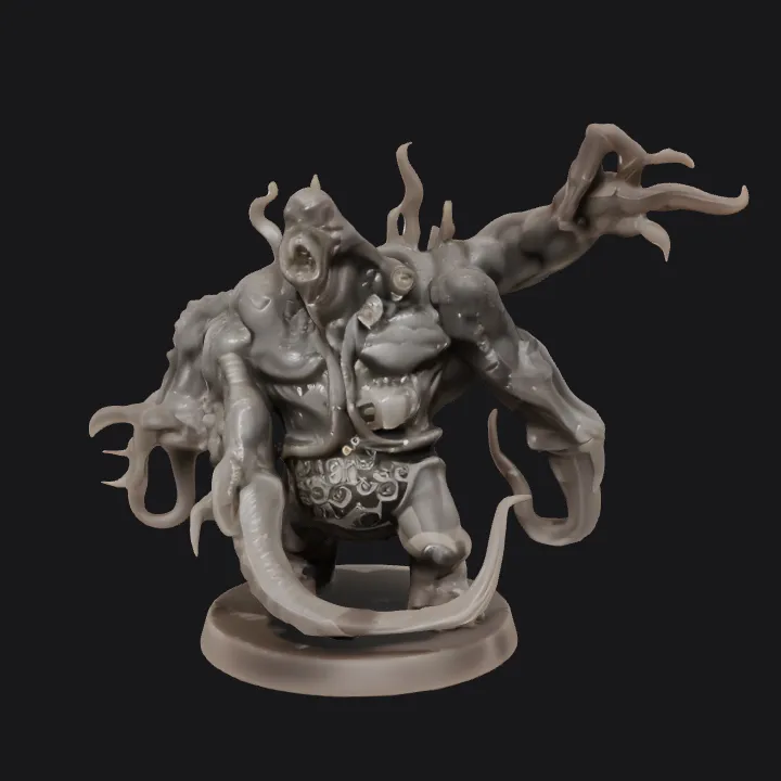 grotesque monster miniature sculpture. complex geometry, sharp edges, character.