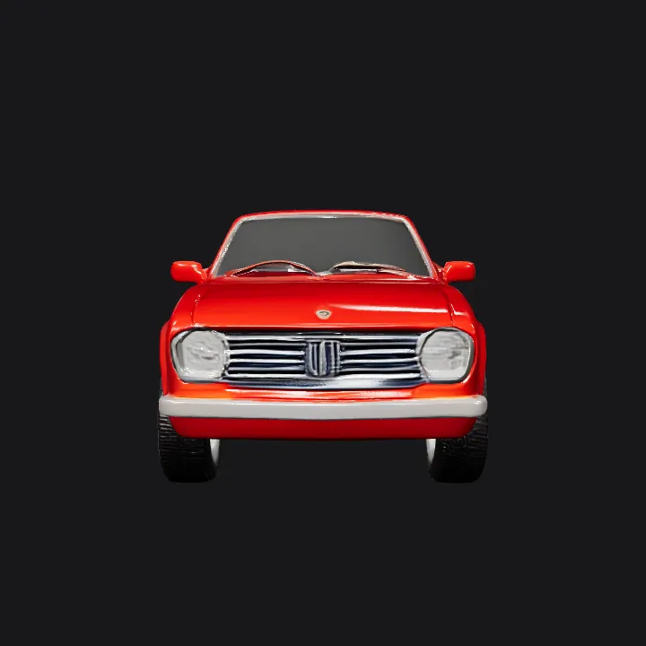 red classic coupe car. smooth edges, complex geometry, game-ready, symmetric geometry.