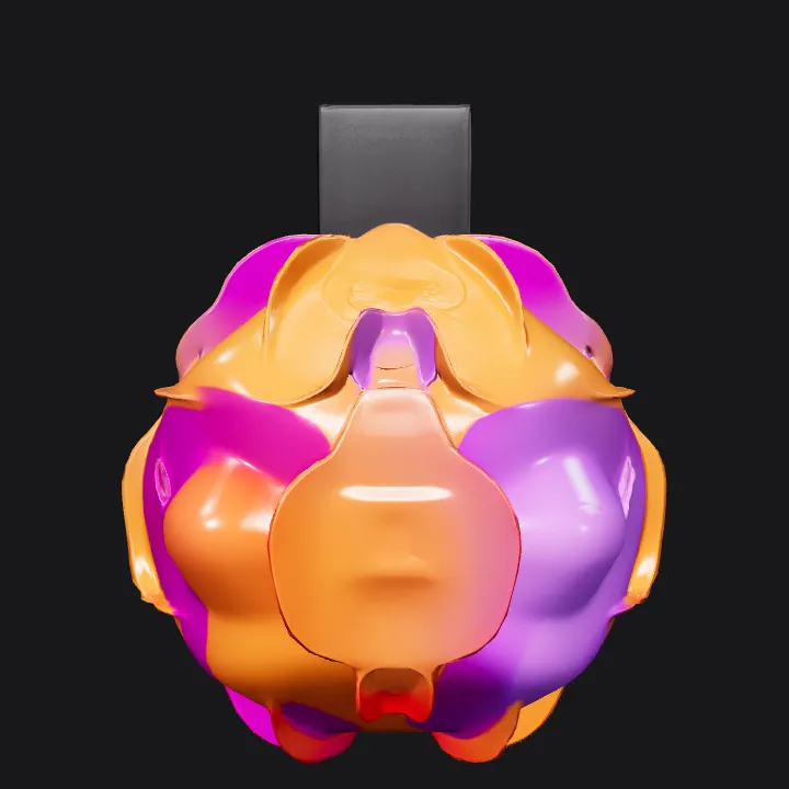 Colorful geometric paper lantern. sharp edges, complex geometry, symmetric geometry.