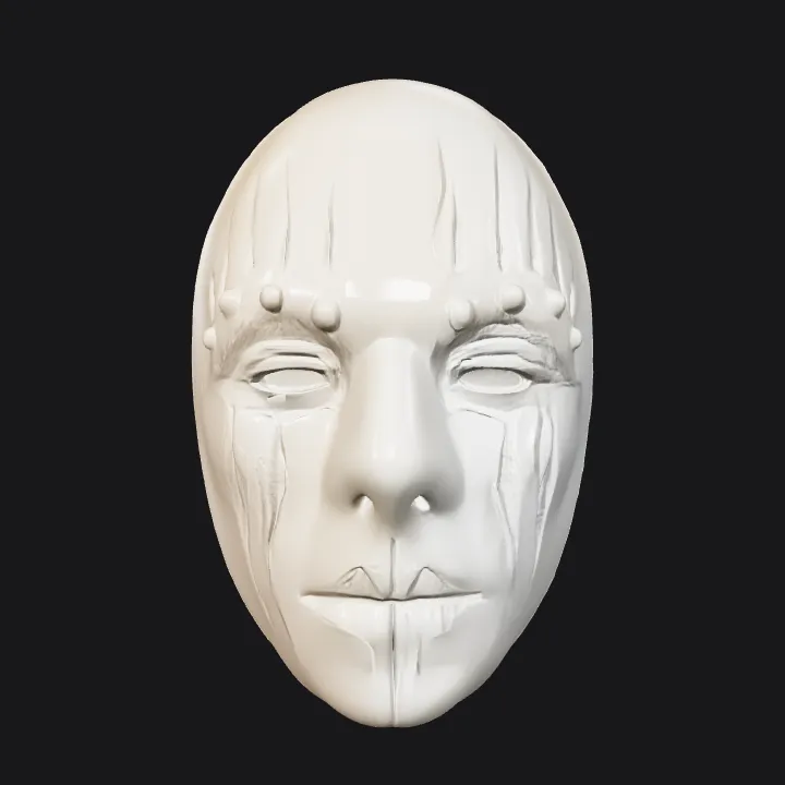 Human head model. smooth edges, complex geometry, character, symmetric geometry.
