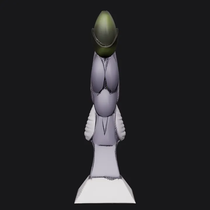 Alien creature's upper body and head. smooth edges, complex geometry, character.