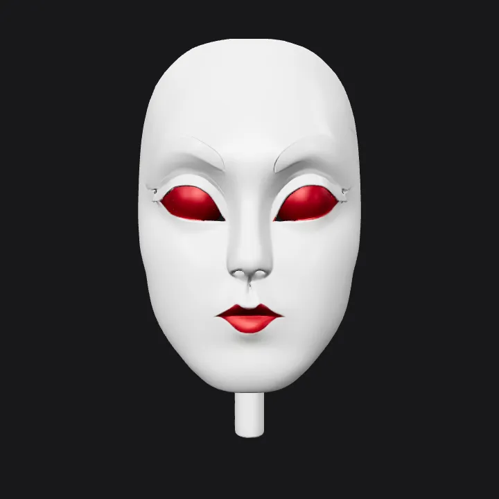 white mannequin head stand. smooth edges, simple geometry, symmetric geometry.