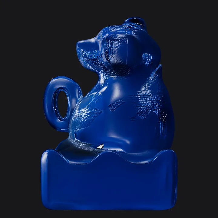 Abstract bear silhouette illustration. smooth edges, simple geometry, character.