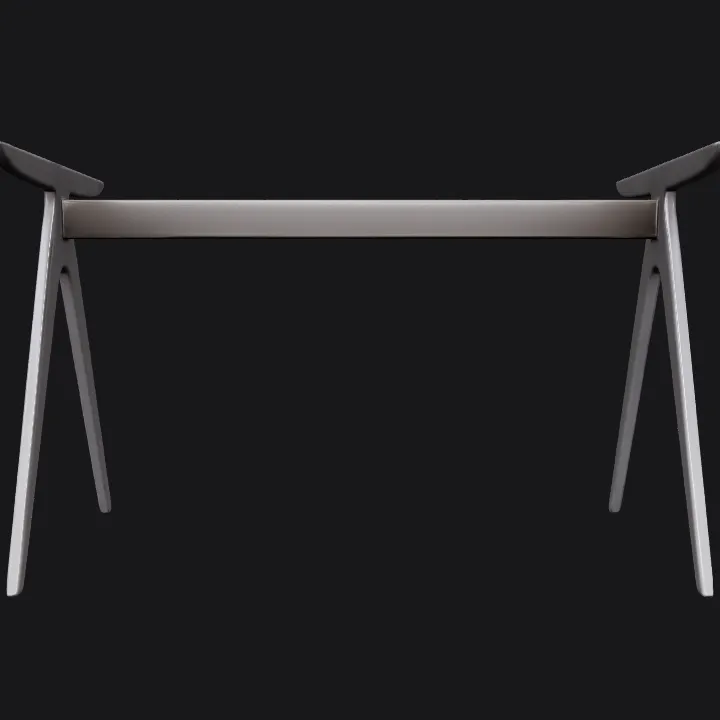 Modern, minimalist table or desk frame. smooth edges, simple geometry, symmetric geometry.